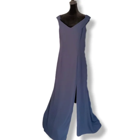 NWT Dessy Collection Off-the-Shoulder Criss Cross Back Trumpet Gown Sz 14 - Picture 1 of 11